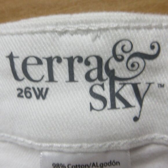 TERRA & SKY High Rise Straight Leg Jeans‎ Plus Sz 26W Vivid White Core Denim NWT - Picture 6 of 12
